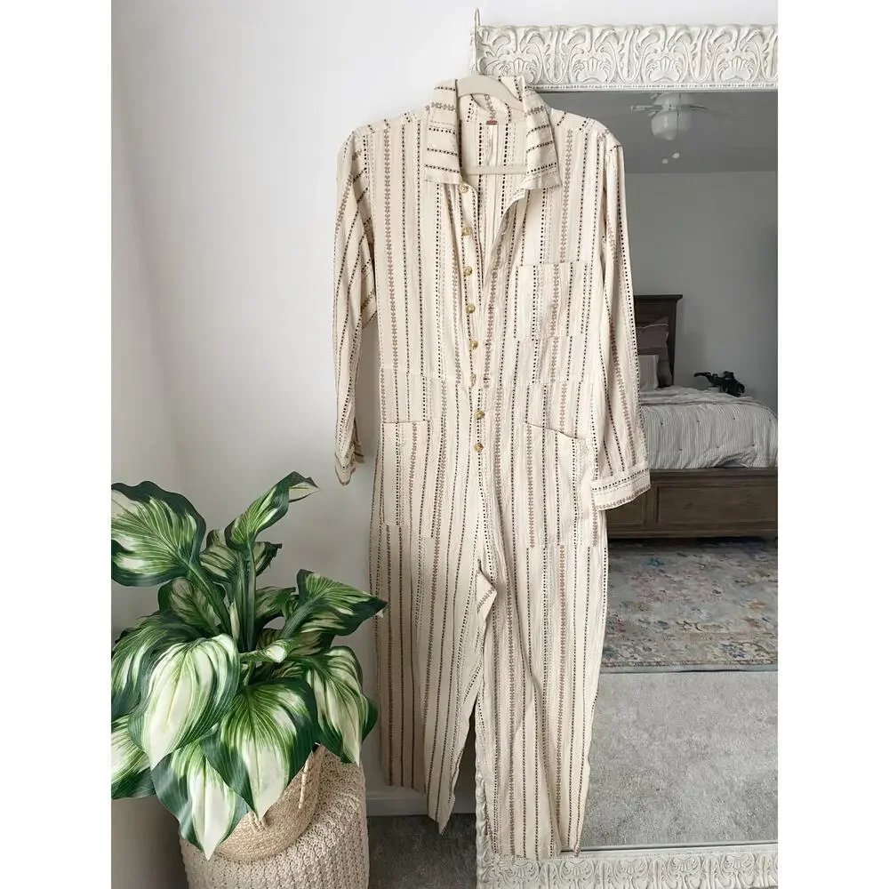 Free People Gia Yarn Dye Coveralls